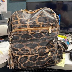 Leopard print backpack